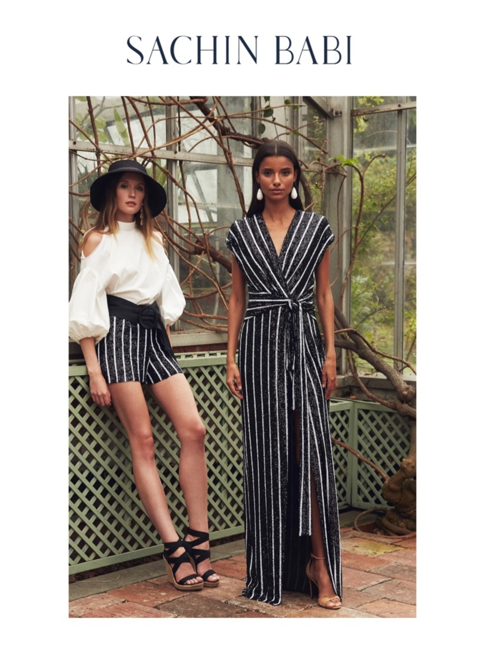 SACHIN & BABI Wren Striped Sequin Column Gown